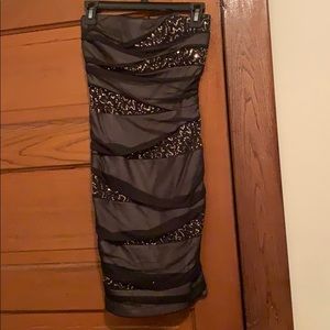 Dark brown strapless cocktail dress size 5 junior